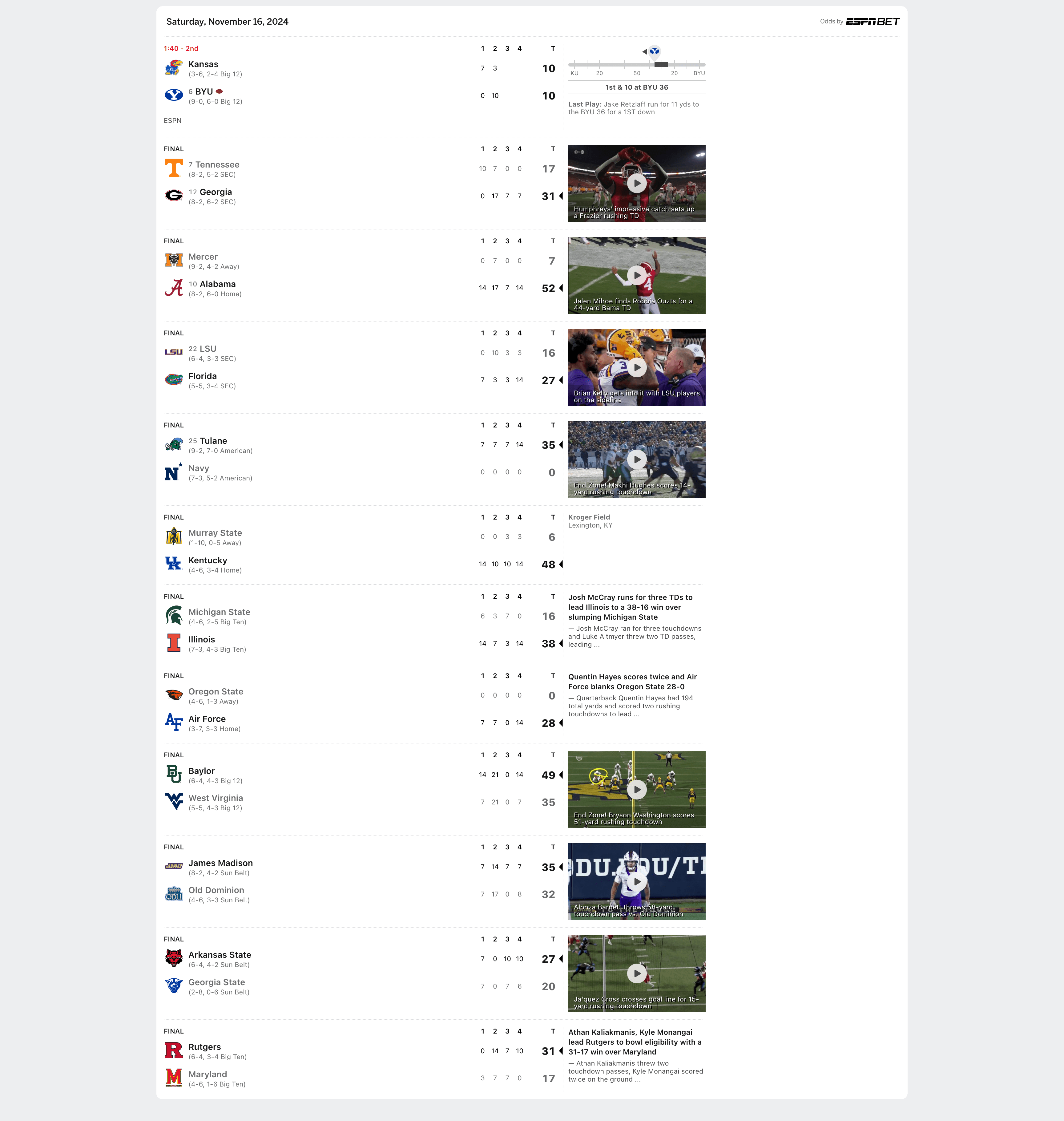 All things removed from ESPN and only the games I want to see show up.